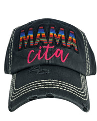 MAMACITA Black Vintage baseball cap