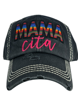 MAMACITA Black Vintage baseball cap