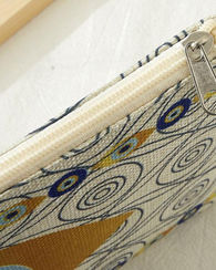 Golden Evil Third Eye linen pouch cosmetic bag.