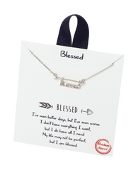 Blessed Silver Tone Necklace