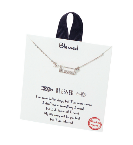 Blessed Silver Tone Necklace