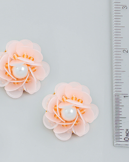 Blush Pink Flower Flower Pearl Studs