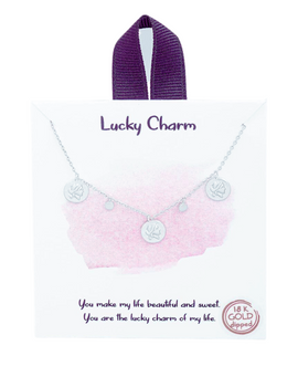 Lucky Charm Silver Tone Necklace