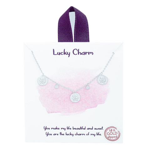 Lucky Charm Silver Tone Necklace