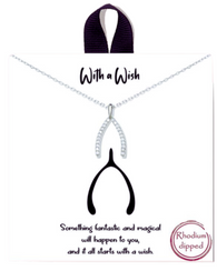 With a Wish - Silver Tone Cubic Zirconia Necklace