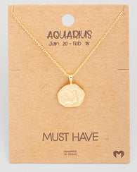 Constellation Coin Pendant Necklace (Zodiac Gold Necklace)