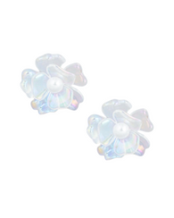 Flower Iridescent Pearl Stud Earrings