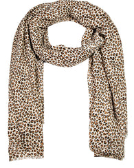 Tan Leopard Print Lightweight Scarf