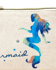 ECO MERMAID PRINT CANVAS CLUTCH BAG