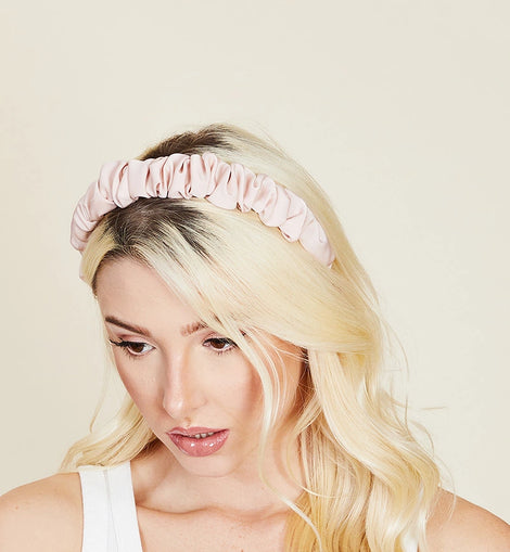 Fabric Pink Ruched Headband