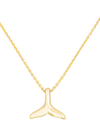 Chain Link Dolphin Tail Pendant Necklace