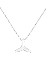 Chain Link Dolphin Tail Pendant Necklace