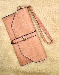 Pink Wristlet Gold Buckle