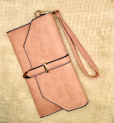 Pink Wristlet Gold Buckle