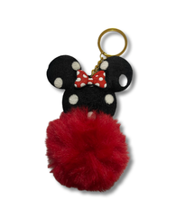 Minnie Mouse puff key chain